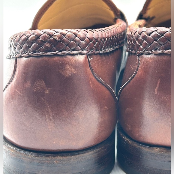 Allen Edmonds Maxfield Brown Leather Slip On Tassel Loafer Shoes Mens US 11 B